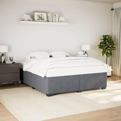 Bedframe zonder matras 200x200 cm fluweel donkergrijs