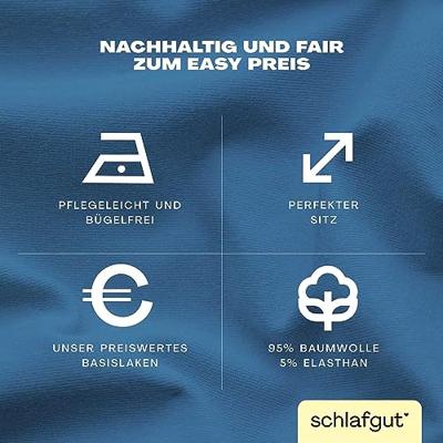 Schlafgut Schlafgut EASY Jersey Elasthan Hoeslaken M - 120x200 - 130x220 615 Blue Mid - thumbnail