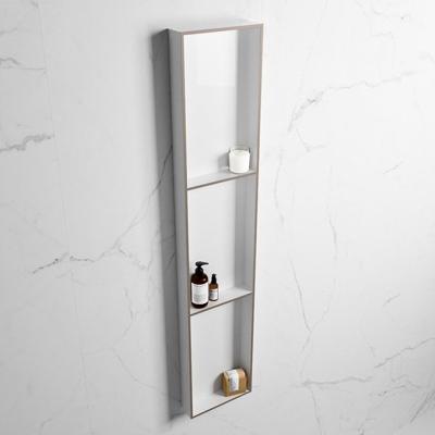 MONDIAZ EASY Nis 149,5x29,5cm in solid surface kleur Smoke | Talc. 3 vakken geschikt voor in- of opbouw