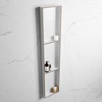 MONDIAZ EASY Nis 149,5x29,5cm in solid surface kleur Smoke | Talc. 3 vakken geschikt voor in- of opbouw - thumbnail