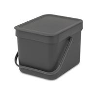 Brabantia Sort & Go Afvalemmer 6 Liter Grijs - thumbnail