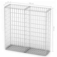 VidaXL Schanskorf met deksels 100x100x30 cm gegalvaniseerd draad - thumbnail