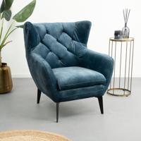 Tower Living Fauteuil 'Bomba' Velvet, kleur blauw - thumbnail
