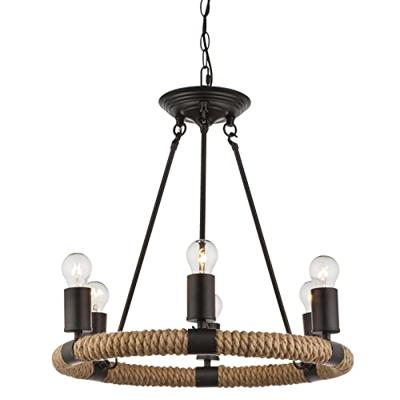 Globo Landelijk kroonluchterUlleu Ø 50cm met touw - 69029-6