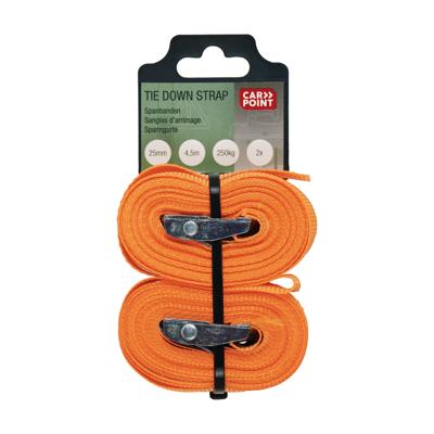Carpoint spanbanden met gesp 4,5 meter 250 kg oranje 2 stuks