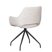 Eetkamerstoel Halfweg - Creme - Textiel - thumbnail