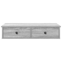 Wandschap met lades 80x31x17 cm bewerkt hout grijs sonoma eiken - thumbnail