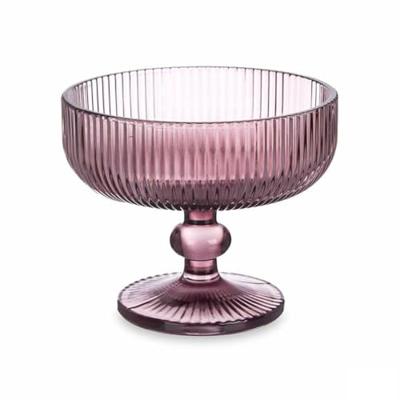 Glas voor ijs en milkshakes Vivalto Grijs Roze Glas 310 ml Strepen (6 Stuks) Glas voor ijs en milkshakes Vivalto Grijs Roze Glas 310 ml Strepen (6 Stuks)