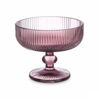 Glas voor ijs en milkshakes Vivalto Grijs Roze Glas 310 ml Strepen (6 Stuks) - thumbnail