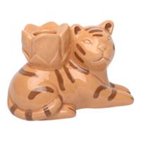 Kandelaar tijger crème 12,5x7,5x8,5cm - thumbnail