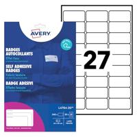 AVERY Zelfklevende badge ft 63,5 x 29,6 mm, doos van 540 stuks, wit - thumbnail