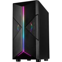 Inter-Tech IT-3306 Cavy Midi - RGB Midi-tower Gaming-behuizing Zwart Zijvenster, Stoffilter, Geïntegreerde verlichting - thumbnail