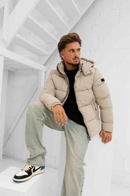 Malelions Donn Puffer Winterjas Heren Beige - Maat L - Kleur: Beige | Soccerfanshop