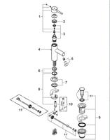 GROHE Essence New Wastafelkraan Opbouw - uitloop 9.4cm - S size - met waste - koude start - chroom 23379001 - thumbnail