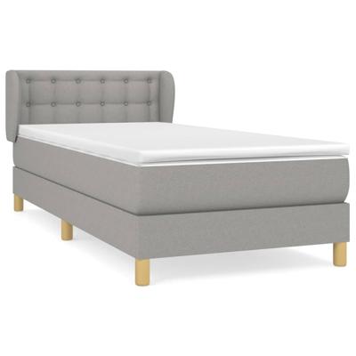 Boxspring met matras stof lichtgrijs 140x190 cm - thumbnail