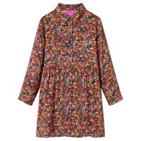 Kinderjurk met lange mouwen bloemenprint 116 meerkleurig - thumbnail