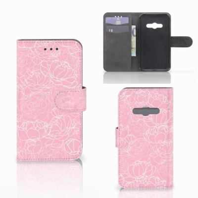 Samsung Galaxy Xcover 3 | Xcover 3 VE Hoesje White Flowers Samsung Galaxy Xcover 3 | Xcover 3 VE Hoesje White Flowers