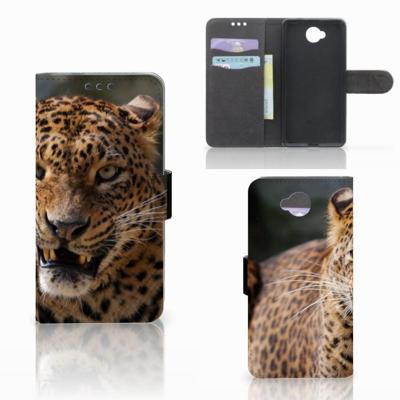 Microsoft Lumia 650 Telefoonhoesje met Pasjes Luipaard Microsoft Lumia 650 Telefoonhoesje met Pasjes Luipaard