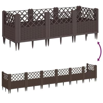 Plantenbak met pinnen 123,5x43,5x43,5 cm polypropeen bruin Plantenbak met pinnen 123,5x43,5x43,5 cm polypropeen bruin