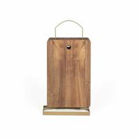 Set van 4 snijplanken - LIVOO - MES152 - FSC acaciahout - 22 x 14 cm - Metalen onderstel - thumbnail