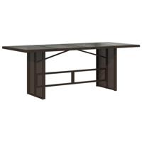 Tuintafel met glazen blad 190x80x75 cm poly rattan bruin - thumbnail