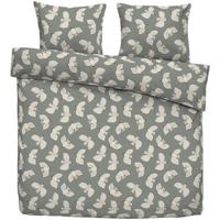 Dekbedovertrek Line - grijs/groen - 200x200 cm - Leen Bakker - thumbnail