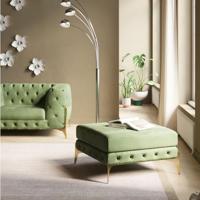 Kare Hocker Belissima Velvet Green 80cm - thumbnail