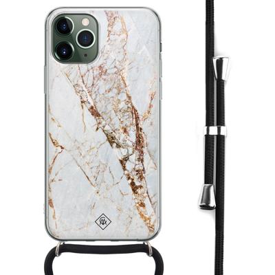 iPhone 11 Pro Max hoesje met koord - Crossbody - Marmer goud