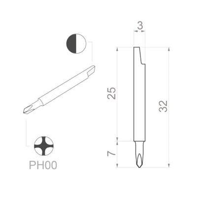 Keramische kling (bit), KS maat 00 Bernstein Tools for Electronics 1-765