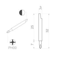 Keramische kling (bit), KS maat 00 Bernstein Tools for Electronics 1-765 - thumbnail
