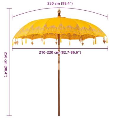 Balinese Parasol Geel (210-220) x 260 cm Katoen en massief hout