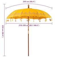 Balinese Parasol Geel (210-220) x 260 cm Katoen en massief hout - thumbnail