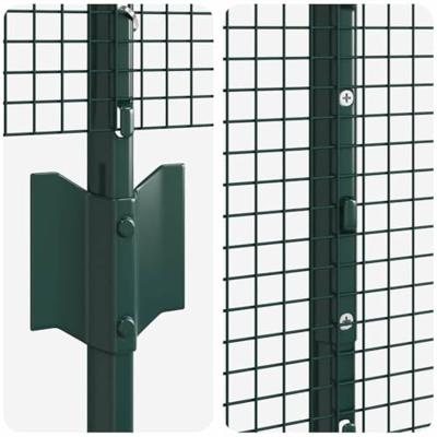 VidaXL Hek met paal groen 1,5 x 25 m staal en pvc