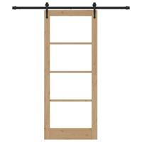 Schuifdeur met Bevestigingsset 83x202 cm Massief Vurenhout - thumbnail