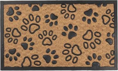 Clayre & Eef Deurmat 75x45 cm Bruin Zwart Kokosvezel Rubber Rechthoek