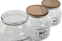 Set van 3 Potjes Home ESPRIT Natuurlijk Kristal Acacia 1,5 L 2 L 3 L 16 x 16 x 21 cm - thumbnail