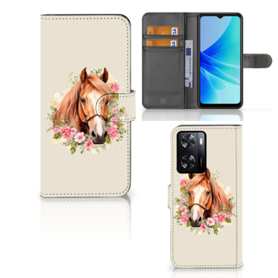 Telefoonhoesje | Met pasjeshouder | voor PPO A57 | A57s | A77 4G Paard
