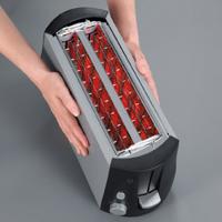 Cloer Toaster 3710 Broodrooster met dubbele lange sleuf Met geïntegreerde broodopzet Zwart, Zilver - thumbnail