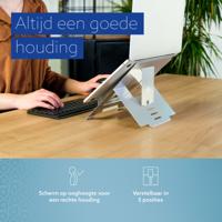 R-Go Riser Flexibel laptopstandaard, zilver - thumbnail