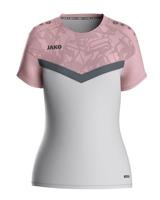 JAKO 6124D T-Shirt Iconic Dames - Zachtgrijs/Dusky Pink/Anthra Light - 42 - thumbnail