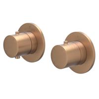 Afbouwdeel IVY Bond Inbouwthermostaat Symmetry 2-Weg Stop-Omstel Met Rond Rozet Geborsteld Mat Koper PVD IVY - thumbnail