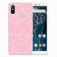 Xiaomi Mi A2 TPU Case White Flowers - thumbnail