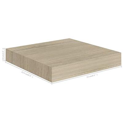 Wandschappen zwevend 4 st 23x23,5x3,8 cm MDF eikenkleurig Wandschappen zwevend 4 st 23x23,5x3,8 cm MDF eikenkleurig