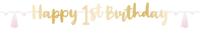 Amscan letterslinger happy 1st birthday goudkleurig 1,8 m | 24 stuks - thumbnail