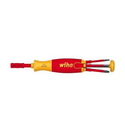 Wiha 38612 | Schroevendraaier met bitmagazijn | LiftUp electric | Sleufkop, Phillips met 6 slimBits in blister - 38612 Wiha 38612 | Schroevendraaier met bitmagazijn | LiftUp electric | Sleufkop, Phillips met 6 slimBits in blister - 38612