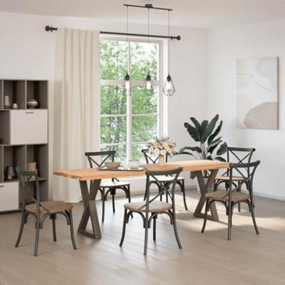 Eettafelpoten 2 st 60x(72-73,3) cm staal naturel