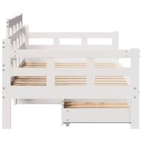 Slaapbank met lades 90x200 cm massief grenenhout wit - thumbnail