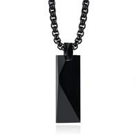 Mendes Ketting met Hanger Geometrisch - Langwerpig Zwart - thumbnail
