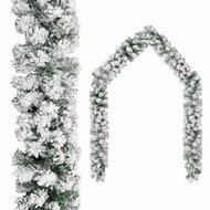 VidaXL Kerstslinger met sneeuw 10 m pvc groen