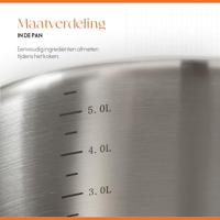 ELLE Gourmet Classique Kookpan met Deksel - Ø 24 cm - RVS - thumbnail